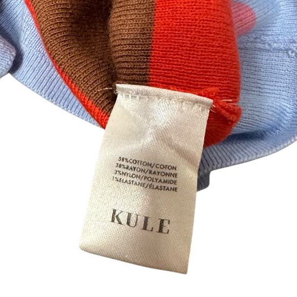 Anthropologie Kule Misty Rainbow Striped Mini Skirt Small S Knit Stretch Bright - Picture 7 of 8